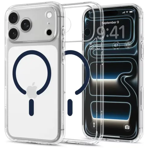 SPIGEN Ultra Hybrid Magfit tok iPhone 17 Pro / iPhone 18 Pro átlátszó-kék ACS12158