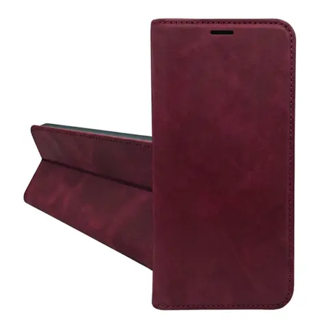 GIGAPACK Bőrhatású flip tok iPhone 17 Pro / iPhone 18 Pro bordó GP-195489