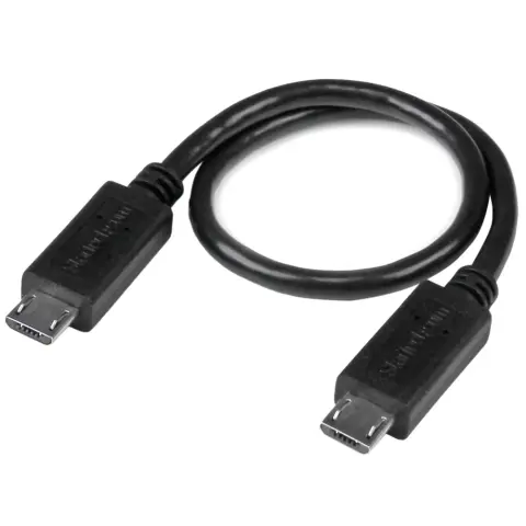 STARTECH Micro USB Connector Black 20cm UUUSBOTG8IN
