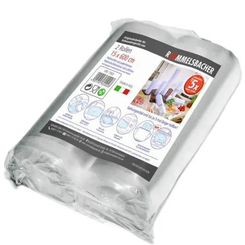 ROMMELSBACHER VRS 1560 vacuum sealer film roll 15x600 cm (2 pcs) - universal vacuum sealing film