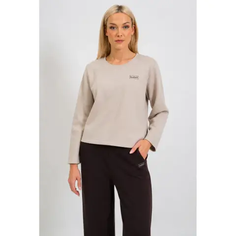 BUDMIL Wheel nyakú strasszos szabadidőfelső Female XL beige