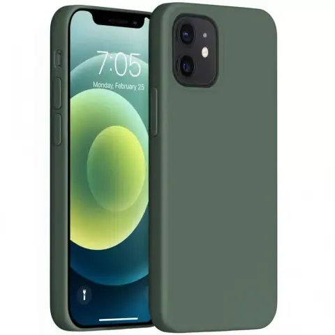 WOOZE Liquid Silica Gel szilikon tok Apple iPhone 12 Pro Max sötétzöld