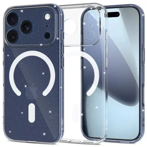 ZONE FlexAir Hybrid Magsafe Glitter hátlaptok iPhone 17 Pro Max / iPhone 18 Pro Max átlátszó