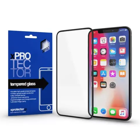 XPRO 3D Full Tempered Glass 0.33mm kijelzővédő üveg iPhone 17 Pro / iPhone 18 Pro fekete