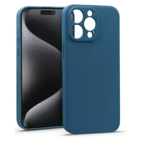 HAFFNER Matt szilikon hátlap Apple iPhone 15 Pro Max kék