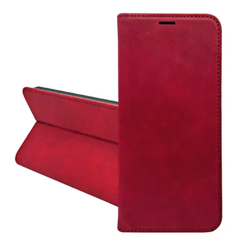 GIGAPACK flip side-opening desk-stand premium case with card pocket iPhone 17 Pro Max / iPhone 18 Pro Max red