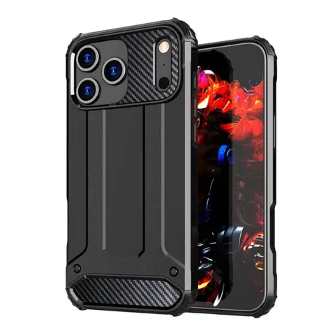 GIGAPACK iPhone 17 Pro / iPhone 18 Pro defender szilikon telefonvédő ütésállóság fémhatás fekete