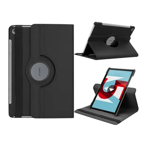 GIGAPACK huawei mediapad m5 10.8 wifi tok álló. bőr hatású flip. 360°. fekete