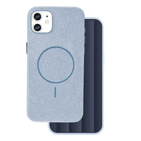 GIGAPACK iphone 11 szilikon telefonvédő műanyag hátlap csillogó világoskék