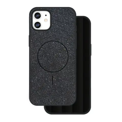 GIGAPACK iphone 11 szilikon telefonvédő műanyag hátlap csillogó fekete