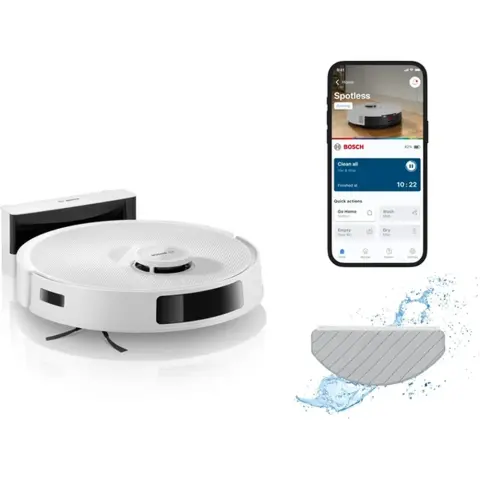 BOSCH BCRC1W Spotless Robotski usisavač i tampon Bijela