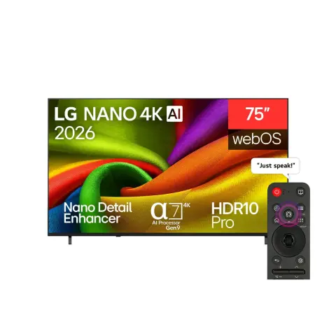 LG Smart TV 75" NANO 4K UHD fekete 75NU85CB6LA.AEU