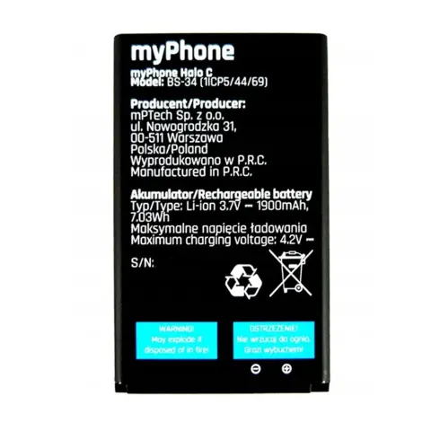 MYPHONE Akkumulátor Halo C 1900mAh Li-ion BS-34 OEM