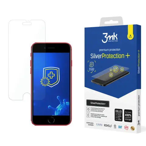 3MK iPhone SE 3 (2022) 3MK SILVERPROTECTION+ képernyővédő fólia antibakteriális 0.21mm ÁTLÁTSZÓ