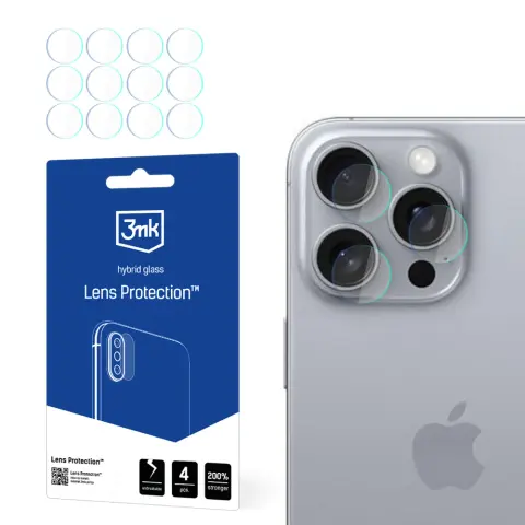 3MK iPhone 16 Pro 3MK LENS PROTECTION kameravédő üveg 4db flexibilis 7H ÁTLÁTSZÓ
