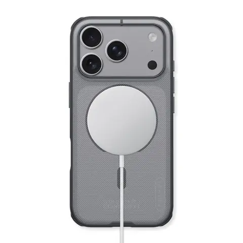 NILLKIN Super Frosted Pro Magnetic Magsafe védőtok iPhone 17 Pro / iPhone 18 Pro fekete-átlátszó