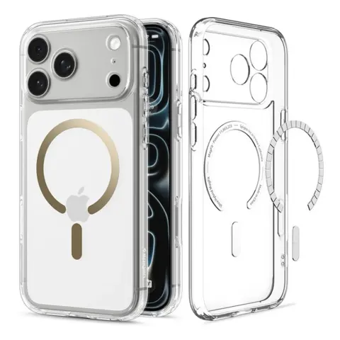 SPIGEN Ultra Hybrid MagFit tok iPhone 17 Pro / iPhone 18 Pro átlátszó-arany ACS12157