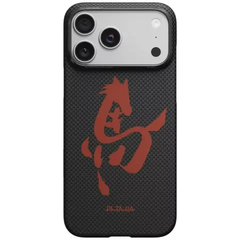 PITAKA Edge MagSafe case iPhone 17 Pro / iPhone 18 Pro black-red (Horse Painting) HR1706P
