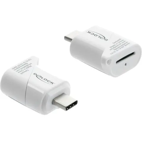 DELOCK USB-C mini kártyaolvasó Micro SD kártyákhoz fehér 91427