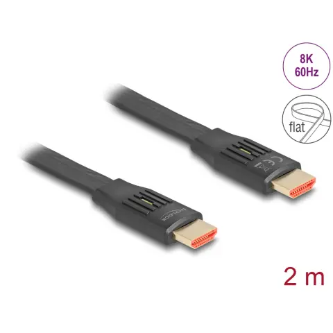 DELOCK HDMI 2.1 Összekötő Fekete 2m 81002