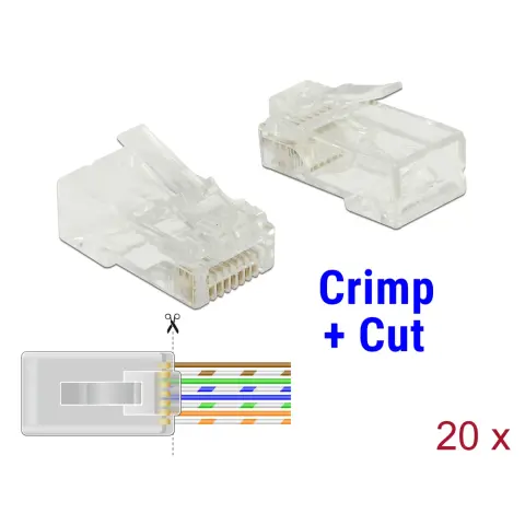 DELOCK UTP Csatlakozó Átlátszó 3cm 86453