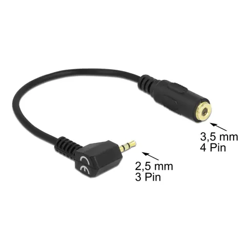 DELOCK Jack Átalakító Fekete 17cm 65674