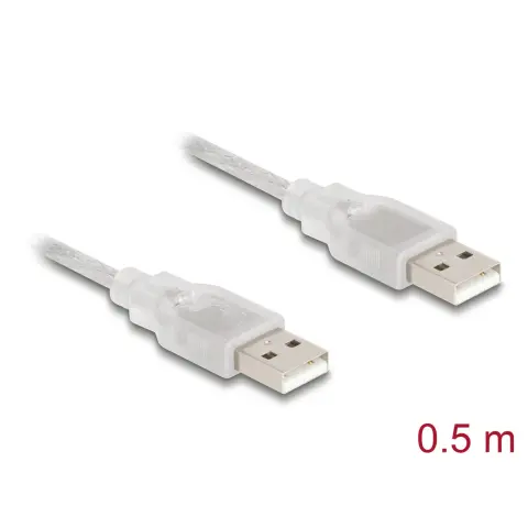 DELOCK USB Összekötő Átlátszó 50cm 83886