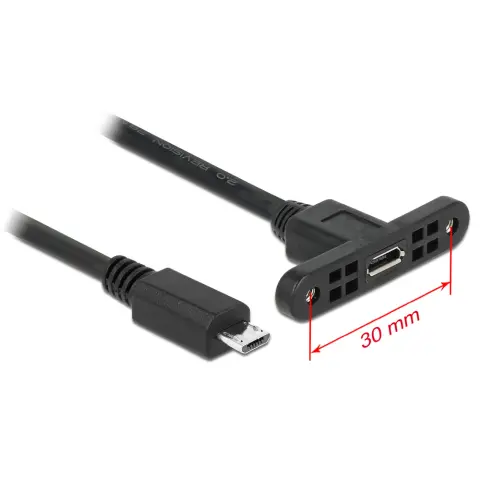 DELOCK Micro USB Coupler Black 25cm 85245