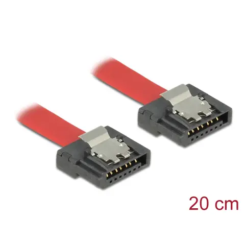 DELOCK SATA Összekötő Piros 20cm 83833