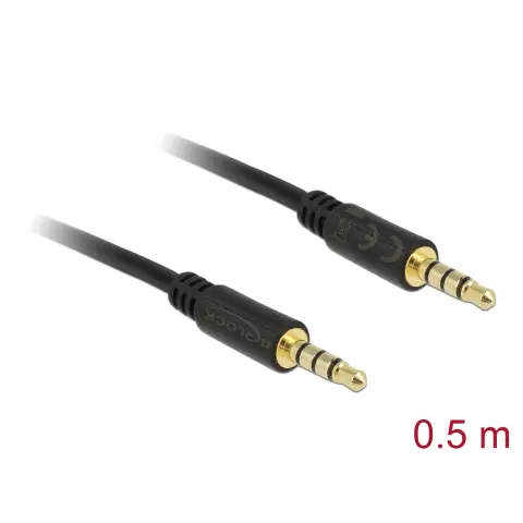 DELOCK Jack Összekötő Fekete 50cm 83434
