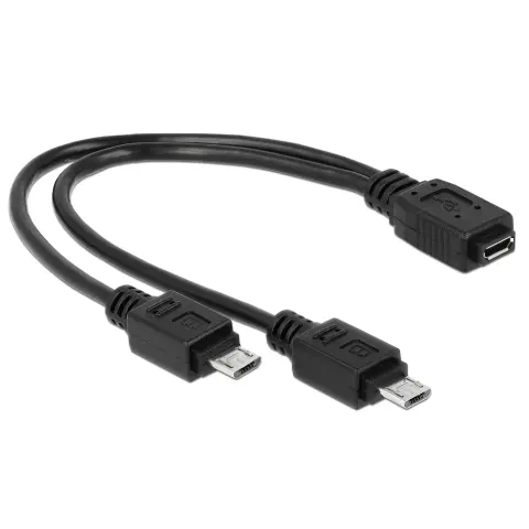 DELOCK Micro USB Splitter Black 21cm 65440