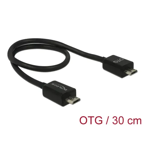 DELOCK Micro USB Charging/Data Cable Black 30cm 83570