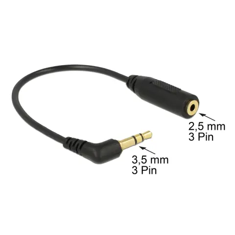 DELOCK Jack Átalakító Fekete 17cm 65675