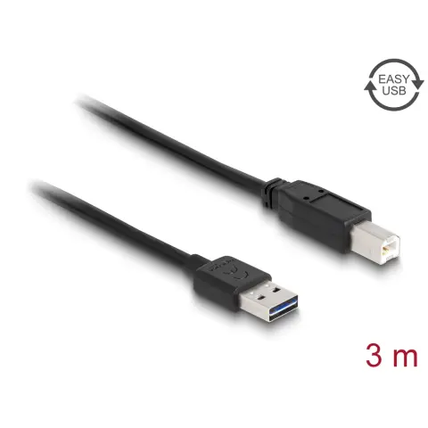 DELOCK USB Összekötő Fekete 3m 83360