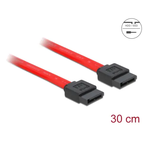 DELOCK SATA Összekötő Piros 30cm 84247