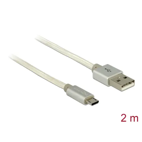 DELOCK USB Micro USB Átalakító Fehér 2m 83917