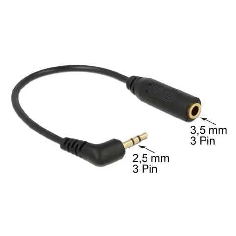DELOCK Jack Átalakító Fekete 17cm 65672