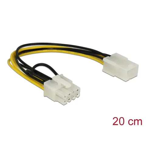 DELOCK PCI Express 6 pin PCI Express 8 pin Tápkábel Fehér 20cm 83775