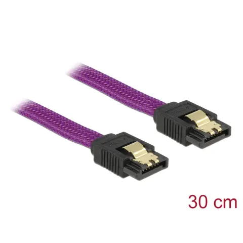 DELOCK SATA Összekötő Lila 30cm 83690