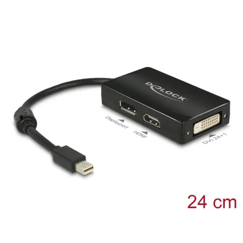 DELOCK Mini DisplayPort HDMI + DisplayPort + DVI Adapter Black 16cm 62623