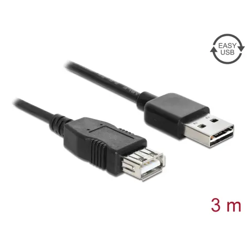 DELOCK USB Hosszabbító Fekete 3m 83372