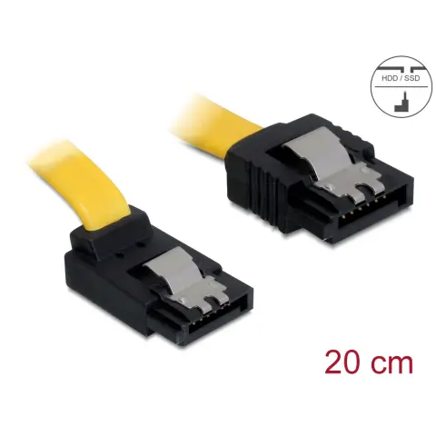 DELOCK SATA Összekötő Sárga 20cm 82470
