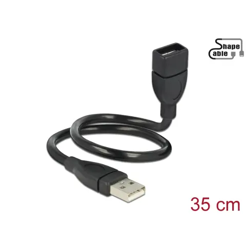 DELOCK USB Hosszabbító Fekete 35cm 83498