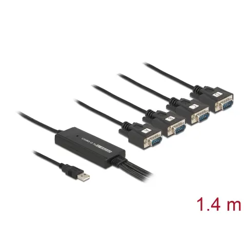 DELOCK USB VGA/D-Sub Átalakító Fekete 1.4m 61887