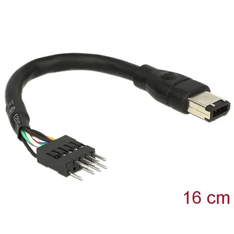 DELOCK Pin header FireWire Adapter Black 16cm 82379