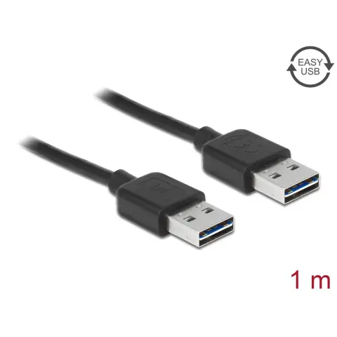 DELOCK USB Összekötő Fekete 1m 83460