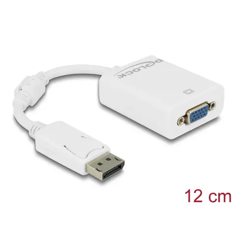 DELOCK DisplayPort VGA/D-Sub Átalakító Fehér 12cm 61766