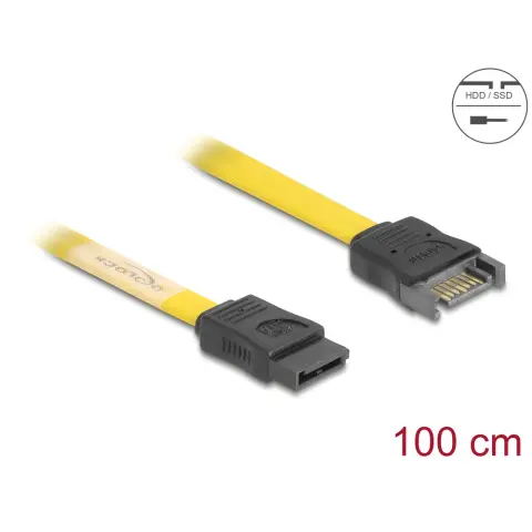 DELOCK SATA Hosszabbító Sárga 1m 82856
