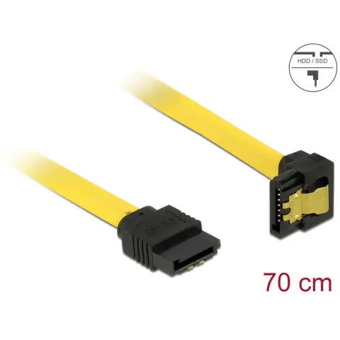 DELOCK SATA Összekötő Sárga 70cm 82814