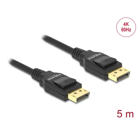 DELOCK DisplayPort 1.2/1.2a Összekötő Fekete 5m 82425
